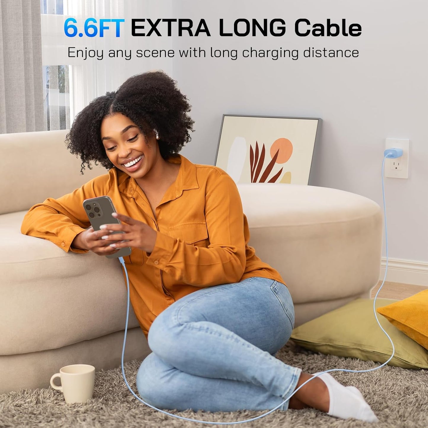 30W USB C i Phone 16 15 Charger Fast Charging, 2PACK Wall Charger for iPhone 16 15 Pro Max Charger Cord 6.6FT Fast Type C Charger Block for iPhone 16/16 Pro/15 Plus/15 Pro/15 Pro Max, iPad Pro, Blue