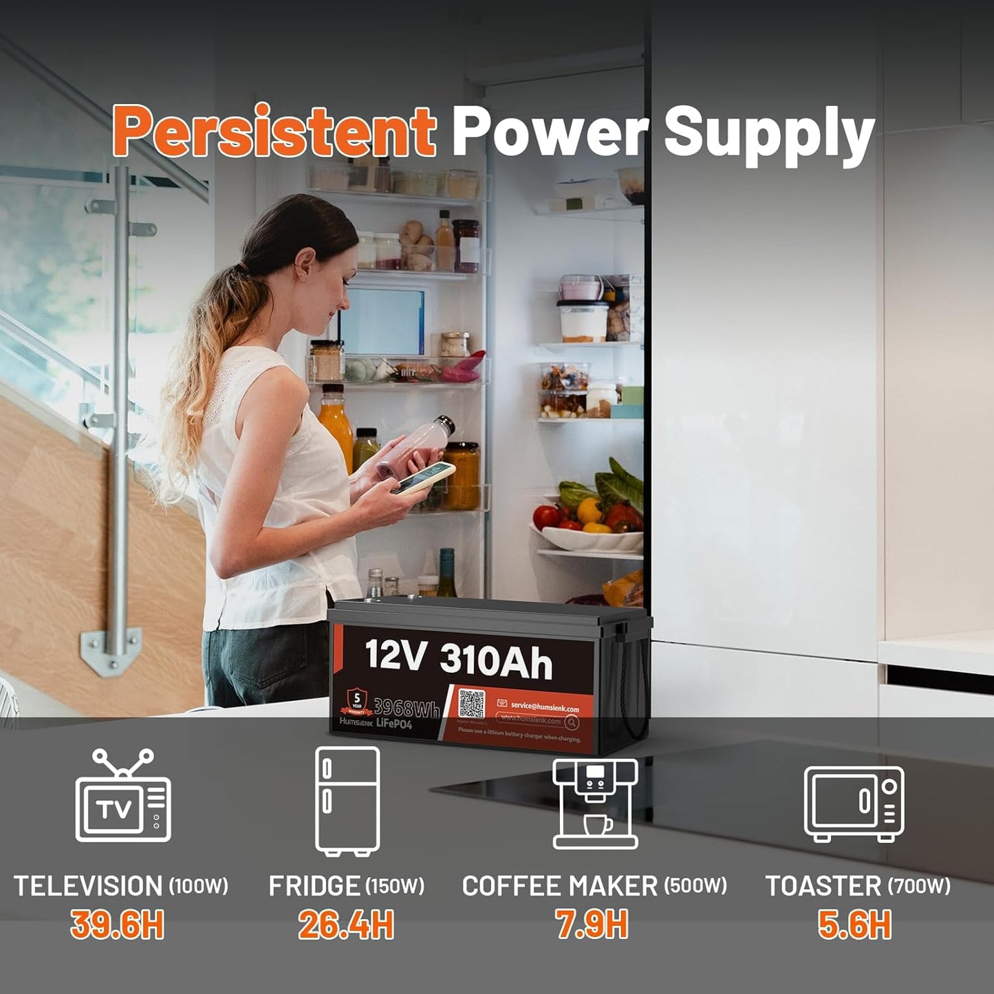 12V 310Ah LiFePO4 Lithium Battery 2PCS– Max. 3968Wh, 15000+ Deep Cycle Battery with 100A BMS, Low-Temp Cutoff | A+ Grade Cells for Marine, Trolling Motor, Off-Grid Home Energy Storage, Van Life