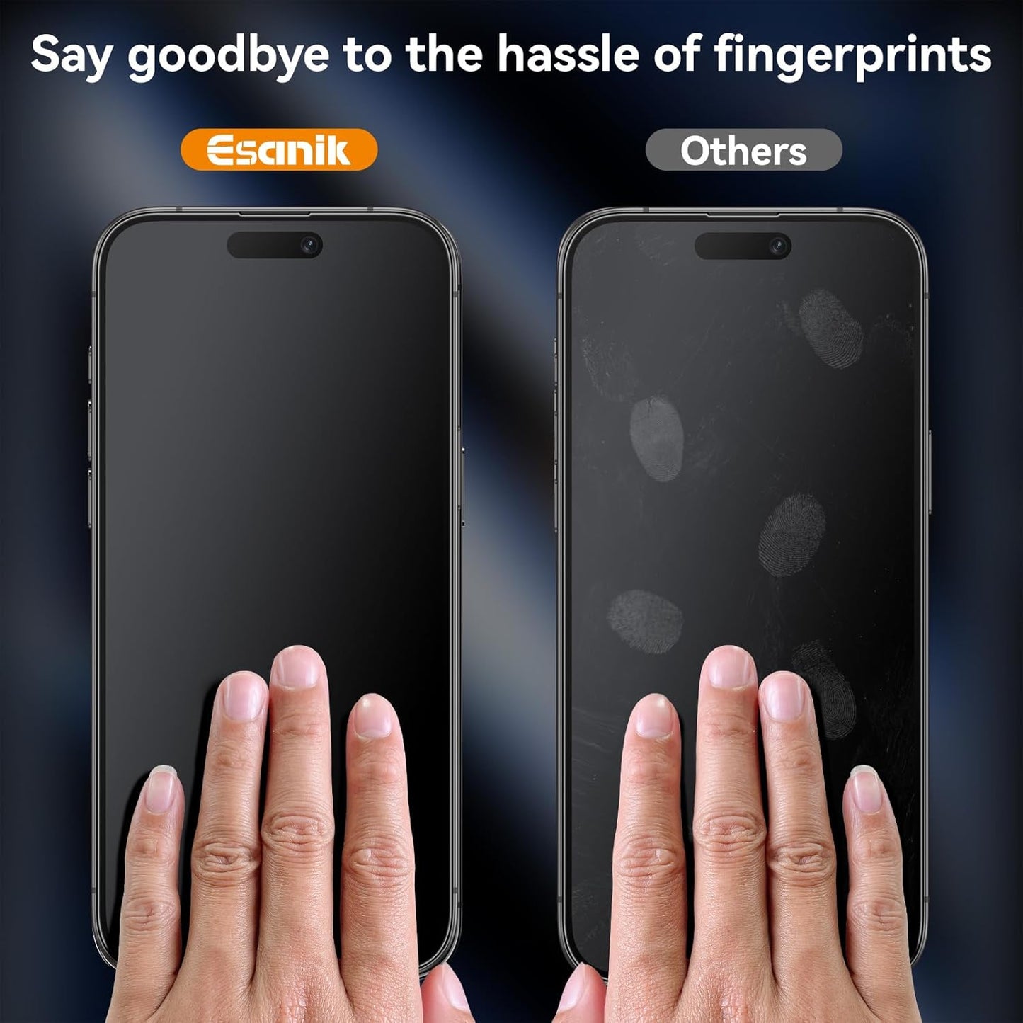 Esanik for iPhone 14 Pro Max Matte Glass Screen Protector [Auto-alignment] Anti-Glare & Anti-Fingerprint,Anti-Reflection,Bubble Free, Smooth as Silk, 2 Pack 9H Glass Screen Cover