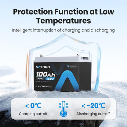 2Pack 12.8V 100AH Group 31 High/Low Temp Cutoff LiFePO4 Lithium Battery with 1280W, Built-in 100A BMS, Rechargeable Battery for RV/Camper,Solar,Off-Grid Applications, Home Energy Storage, Backup Power