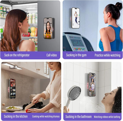 Muuto Magnetic Suction Phone Grip,Sticky Grippy Silicone Phone Grip Detachable and Hands-Free,for iPhone Sticky Grip,Suitable for Taking Selfies, Live Streaming and Videos