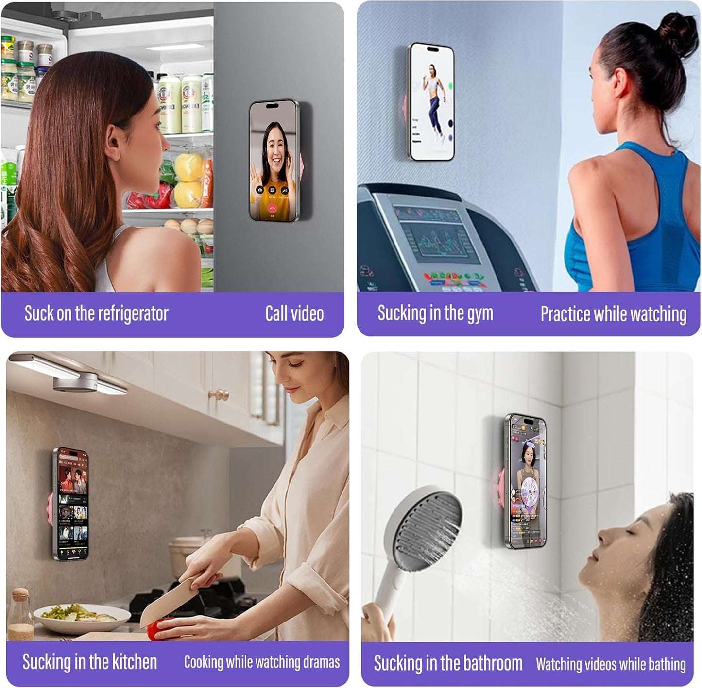 Muuto Silicone Suction Cup Phone Mount,for Magsafe Suction Mount,with Stronger Suction Power Phone Suction Grip,Suitable for Women to Take Hands-Free Selfies,Record Videos and Do Live Broadcasts