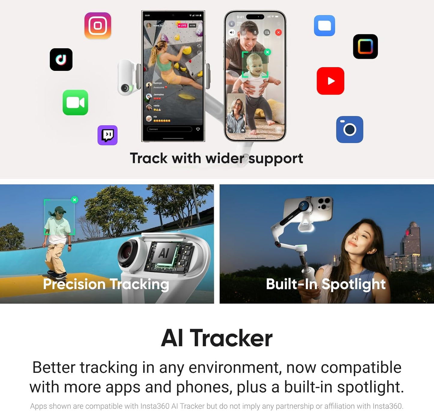 Insta360 Flow 2 Pro Ultimate AI Bundle – Foldable AI Phone Gimbal Stabilizer for iPhone/Android, Apple DockKit, MagSafe Mount, Multi-Person/Any App/360° Pan Tracking, Built-in Tripod/Selfie Stick