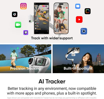 Insta360 Flow 2 Pro Ultimate AI Bundle – Foldable AI Phone Gimbal Stabilizer for iPhone/Android, Apple DockKit, MagSafe Mount, Multi-Person/Any App/360° Pan Tracking, Built-in Tripod/Selfie Stick