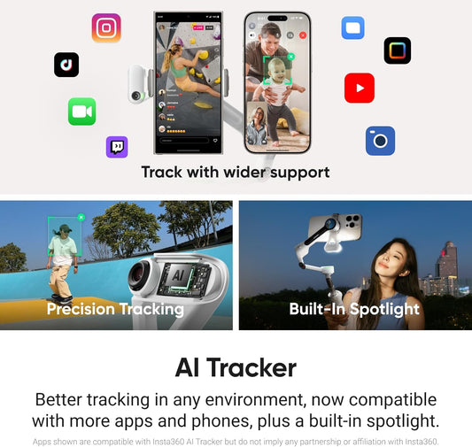 Insta360 Flow 2 Pro Ultimate AI Bundle – Foldable AI Phone Gimbal Stabilizer for iPhone/Android, Apple DockKit, MagSafe Mount, Multi-Person/Any App/360° Pan Tracking, Built-in Tripod/Selfie Stick