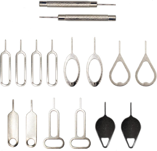 MMOBIEL 16 x Universal SIM Card Removal Tool SIM Ejector Pin Compatible with All Smartphones - iPhone, Samsung, Xiaomi, Oppo, Huawei, OnePlus, etc.
