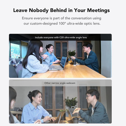 NUROUM C20(2nd Gen) HD Conference Webcam, 1080P Video Conferencing Camera with Microphone and Speaker, All in One Computer Camera for Desktop, 13ft Voice Pickup, AI Noise-Cancellation, USB Plug&Play