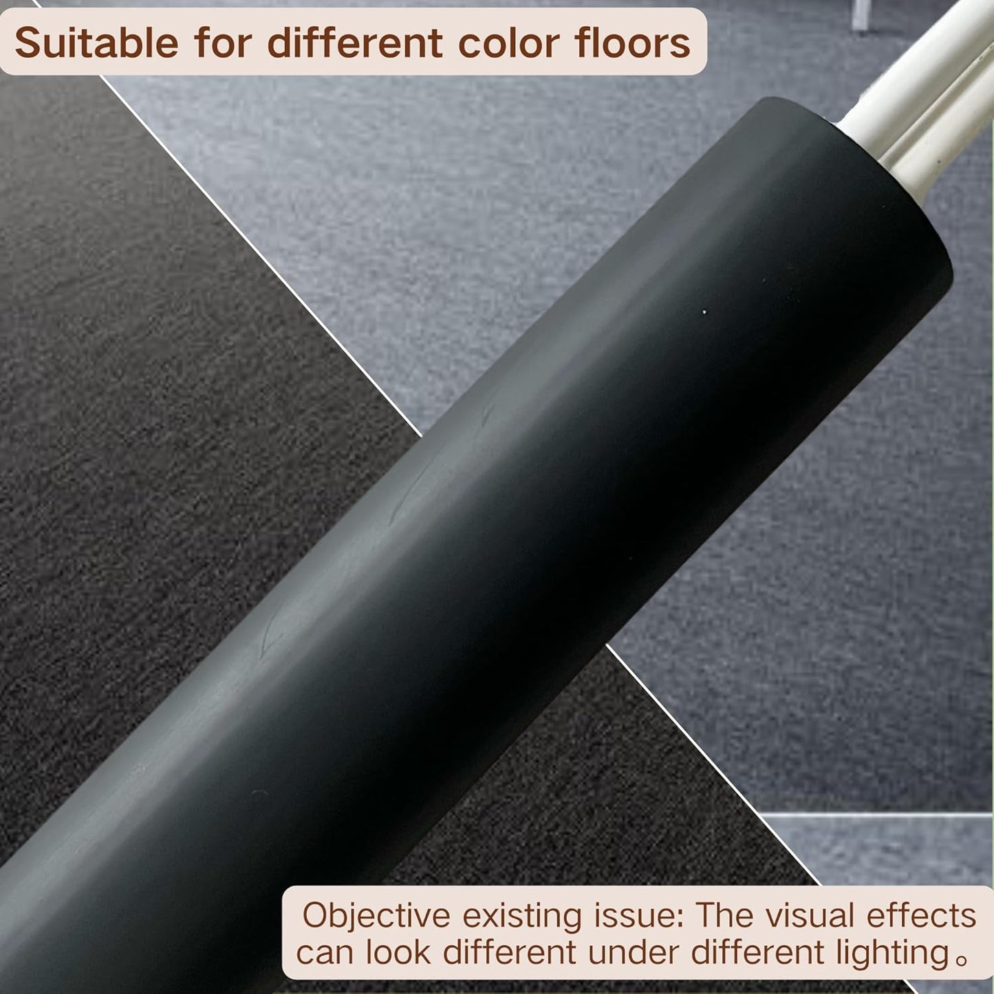 3.3ft Self Adhesive Floor Cord Cover,Heavy Duty Soft PVC Cable Protector and Extension Cord Hider,Cord Management System to Hide Wires on Floor,Cable Cavity:0.61" (W) x 0.32" (H) Black