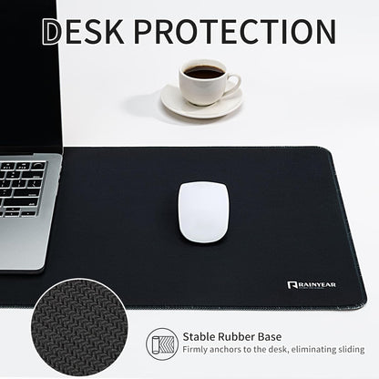 RAINYEAR Large Gaming Mouse Pad(35.4 x 15.7 Inch), Computer Mousepad with Anti-Slip Rubber Base, Smooth Large Keyboard Mouse Pad Mat for Gamer, Office, Home, Black