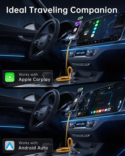 SHEZI Silicone 4 in 1 USB C Cable 60W 5FT Compatible with Lightning Cable, Fast Charging for iPhone/iPad Charger Cord [480Mbps Data Sync],Multi Charging Cable with Type C/USB A, Yellow