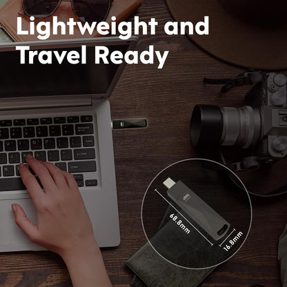 LinkMore NR P50 512GB External SSD – Type-C & USB-A Portable Drive, USB 3.2 5Gbps, 530MB/s Read, 480MB/s Write, 110MB/s Sustained Write – Works with iPhone-15+, PS5, Steam Deck, Android, Mac, Windows