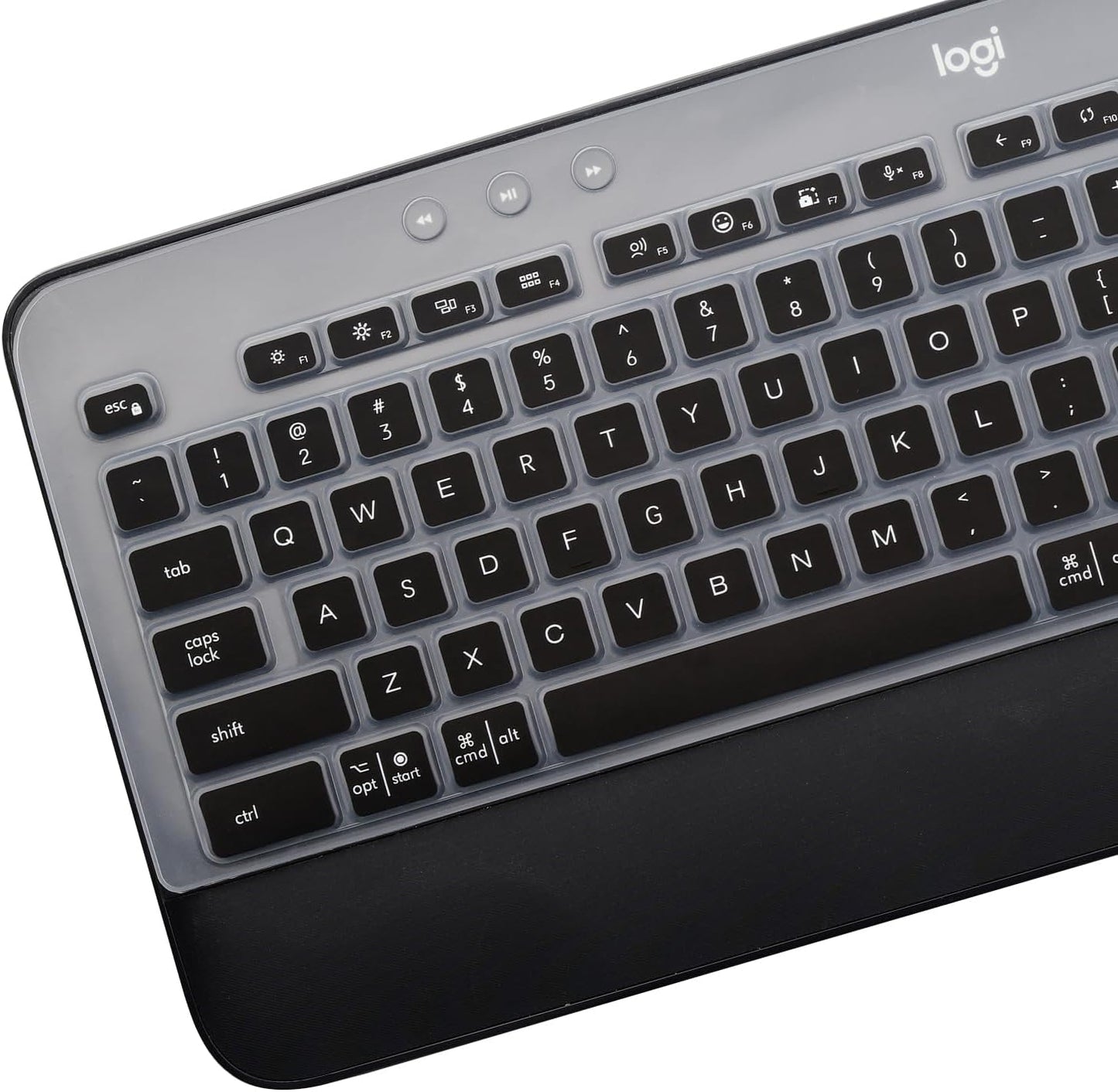 Keyboard Cover Skin for Logitech MK545 MK540 Wireless Keyboard, Logitech MK545 Keyboard Protector, Logitech MK540 Ultra Thin Desktop PC Silicone Clear Keyboard Skin Protector-Black