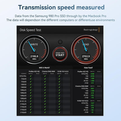 ANYOYO 40Gbps M.2 NVMe SSD Enclosure with Aluminum Alloy for M1 M2 Pro/Max, NVMe Enclosure Compatible for Thunderbolt 3/4/5/USB4/3.2/3.1 Support M/B+M Key Size 2230/2242/2260/2280 up to 2700 MB/s