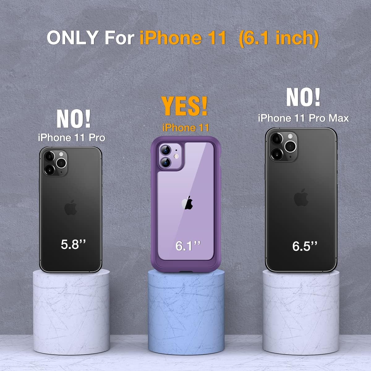 Miracase Glass Series for iPhone 11 Case 6.1 inch, Upgraded Full-Body Rugged Phone Bumper Case Cover with Built-in 9H Tempered Glass Screen Protector and Camera Protector, Purple