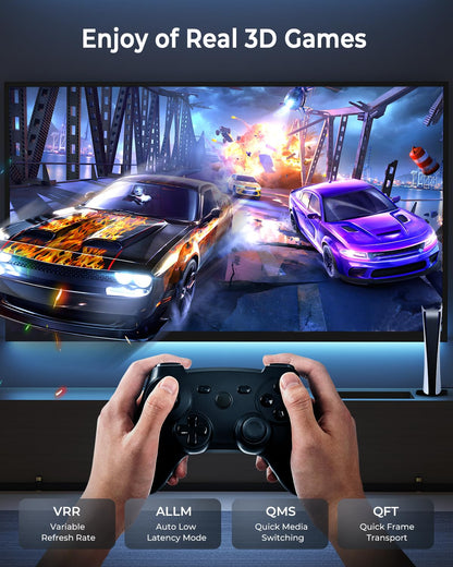 8K HDMI Cable 8ft, 48Gbps High Speed HDMI 2.1 Cable, HDMI Cord 8K@60Hz 4K@120Hz Support for HDR eARC HDCP 2.2&2.3, HDMI Cable 2.1 Compatible with HDTV, Laptop, Monitor, PC