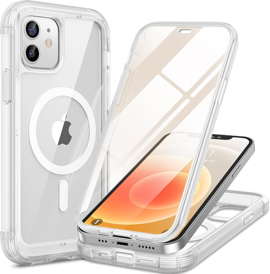 Miracase Magnetic for iPhone 12 mini Case, [360 Full-Body Protection & Complete Camera Guard], Drop & Scratch-Resistant, Shockproof, Stylish Clear iPhone Case, iPhone 12 mini Cover, Matte Clear