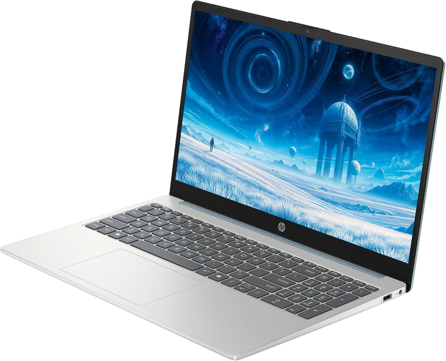 HP Touch Screen Laptop Computer, 15.6" FHD IPS LED Touchscreen Laptop 16GB RAM 512GB SSD, Intel Core i3-N305, Windows 11 Pro with Microsoft Office Lifetime Suite, SageNova Earphones, Moonlight Blue