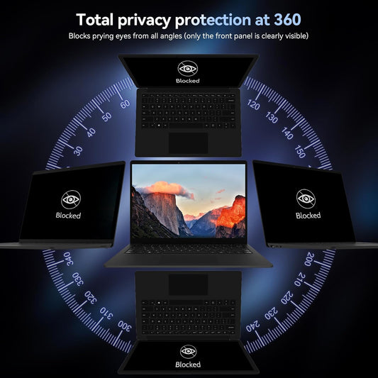 360° Laptop Privacy Screen 14 Inch for 16:9 Computer, 14" Monitor 4 Way Privacy Anti Glare Protector Blue Light Filter Shield Film Compatible with Lenovo/Hp/Dell/Acer/Asus/Thinkpad/Envy/Toshiba