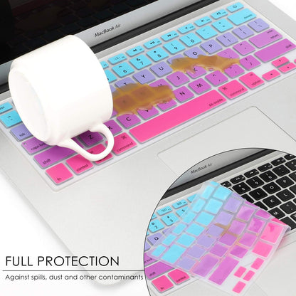Allinside Blue and Pink Ombre Keyboard Cover Skin for MacBook Pro 13" 15" 17" (2015 or Older Version), MacBook Air 13" A1369/A1466, Older iMac Wireless Keyboard MC184LL/B