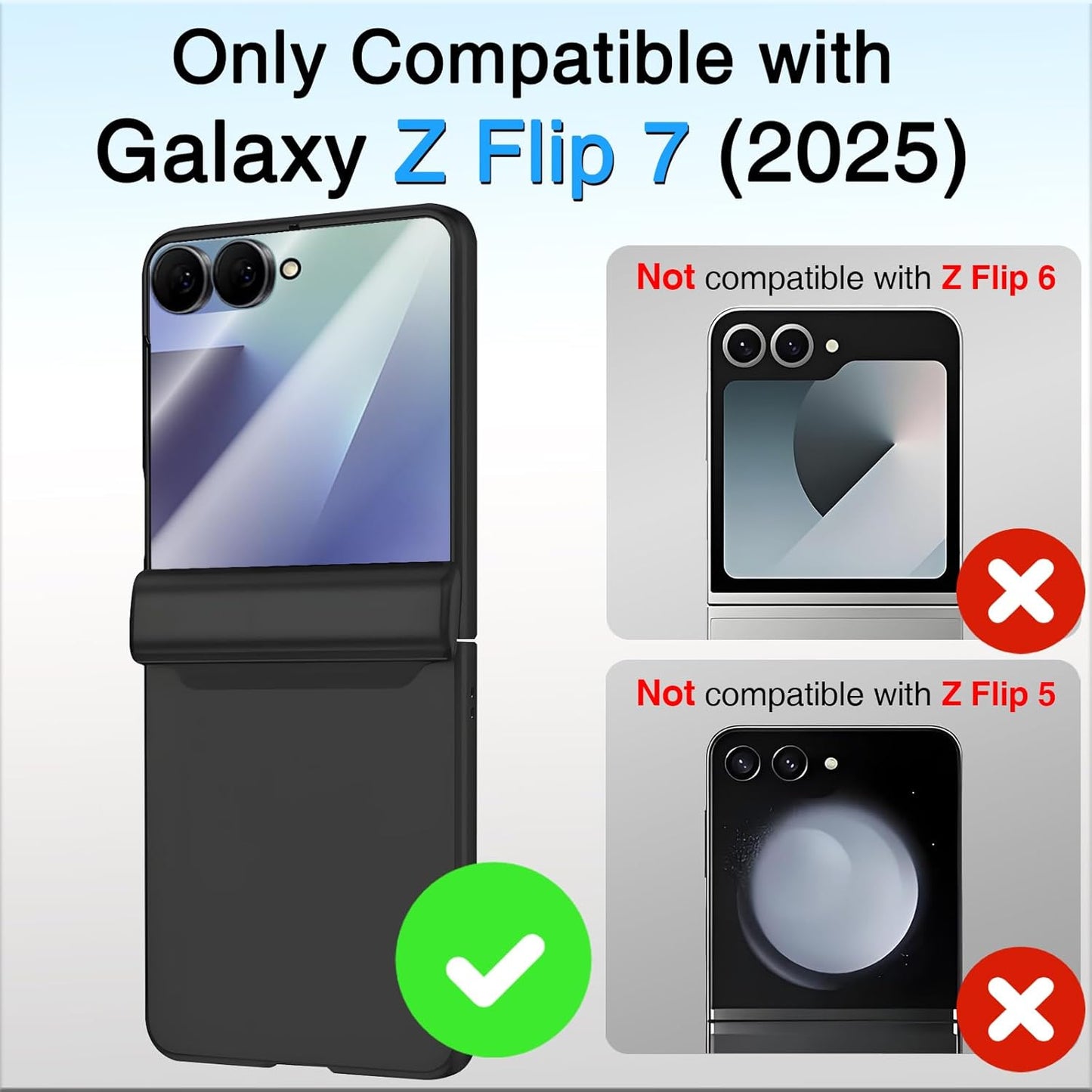 STORMTAL for Samsung Galaxy Z Flip 7 Case, Hinge Protection, Built-in Screen Protector, Wireless Charging, Shockproof, Slim Rugged Phone Protective Case for Galaxy Z Flip 7 Black