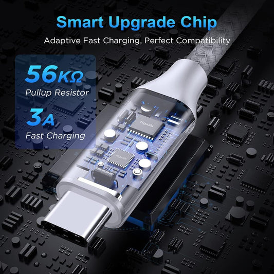 etguuds 4ft USB A to USB C Cable 3A Fast Charging, 2-Pack USB A to USB Type C Charger Cord for iPhone 16 15 Pro/Pro Max/Plus, for Samsung Galaxy S24 S23 S22 S21 S20 S10 A55 A54 Flip Note, Moto, White