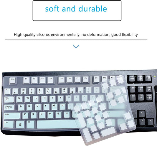 MUBUY Keyboard Cover Skin Protector for Logitech MK120 K120 Wired Keyboard, Keyboard Protective Skin US Layout (NOT Fit Other Model Keyboards)-MIntGreen
