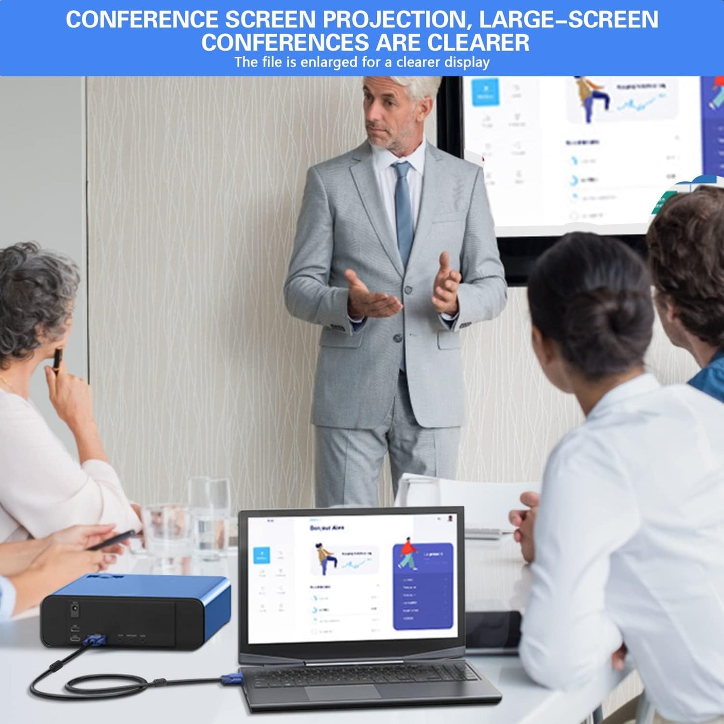 VGA to VGA Monitor Cable 15 Pin Male to Male Computer Cord Support 1080P Full HD for Laptop TV Projector - 6 Feet(10 Pack)