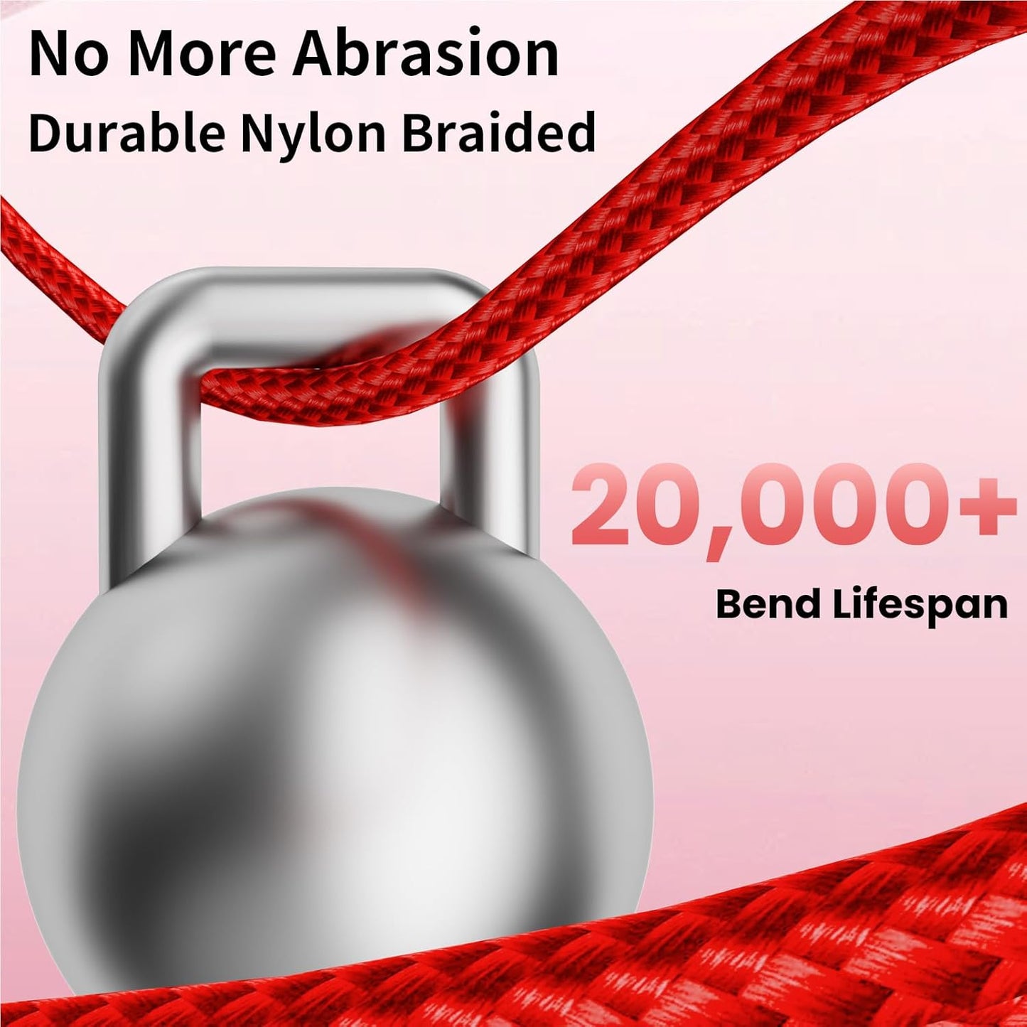 Multi Charging Cable, (2 Pack 4FT) Multi USB Charger Cable 3 in 1 Charging Nylon Braided Fast Charging Cord with Type-C, Micro USB, IP Port for Most Phones/iPhones/Tablets, Red