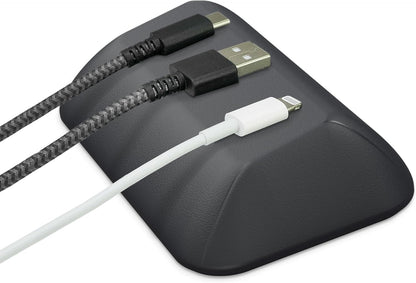 Smartish® Magnetic Cord Holder - Bigger Cable Wrangler Organizer with Magnet Clips for Charger Management on Desktop, Nightstand, or Side Table - Holds 6+ Cables - Black Tie Affair