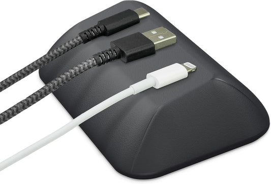 Smartish® Magnetic Cord Holder - Bigger Cable Wrangler Organizer with Magnet Clips for Charger Management on Desktop, Nightstand, or Side Table - Holds 6+ Cables - Black Tie Affair