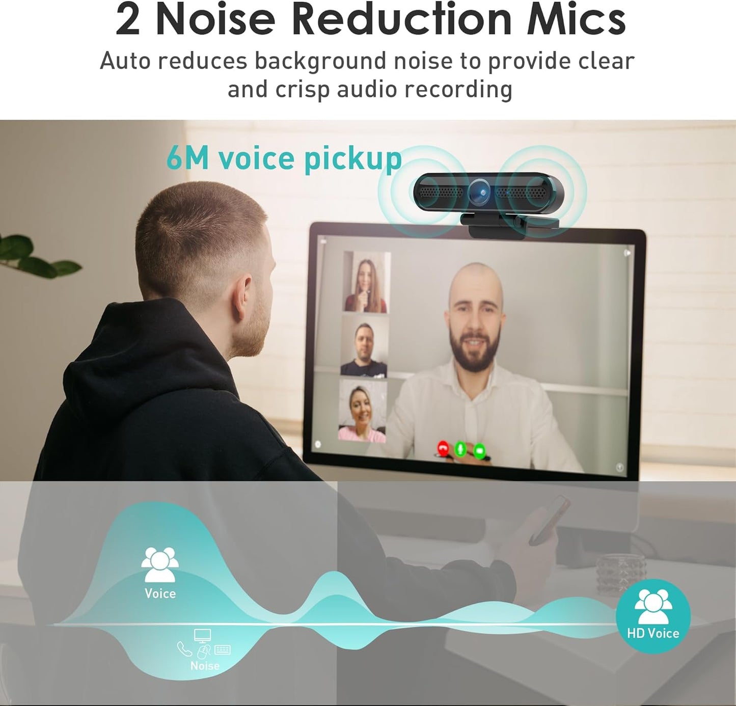 saylas 2K Webcam with Microphone, FHD Streaming Camera with 2K/30fps, 1080P/60fps, Privacy Cover, Plug & Play USB Web Cam, Autofocus, Webcam for PC, Computer Web Camera for Laptop, Desktop, Mac, Zoom