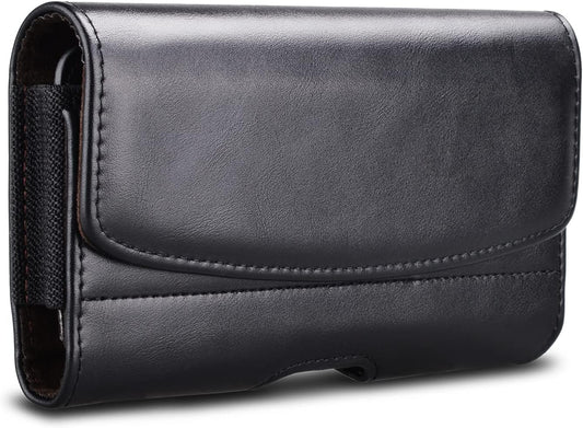 Phone Holster for iPhone 16 15 14 Pro Max 13 12 11 XR X XS SE 8 Plus 7 Plus 6s 6 Nylon Cell Phone Pouch Belt Holder Carrying Case with Belt Clip Loops,Black