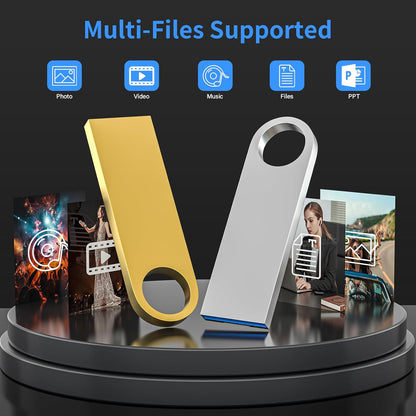 USB 3.0 Flash Drive 64GB 5 Pack, Wooolken High Speed USB 3.0 Thumb Drives Sleek Metal Flash Drives with Keychains, Memory Stick, USB Drive for PC/Computers/Mac/Laptops