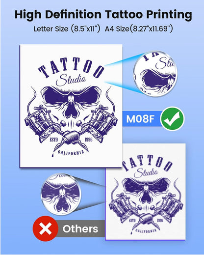 Phomemo M08F Portable Printers Wireless for Travel, Thermal Printer Support 8.5" X 11" US Letter, Bluetooth Inkless Printer Compatible with iOS, Android, Laptop for Travel, Office, Home