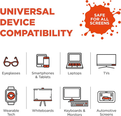 WHOOSH! Screen Shine Duo - Screen Cleaner Spray for iPad, Monitor, Laptop, MacBook - 3.4 oz & 0.3 oz Bottles with 2 Microfiber Cloths - Portable Electronic Cleaning Kit for Travel, Office, and Home