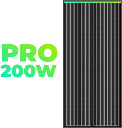 Newpowa PRO 200 Watt 12 Volt Monocrystalline 200W 12V Solar Panel, 9 busbar PV Module, High Efficiency Mono Module RV Marine Boat Off Grid