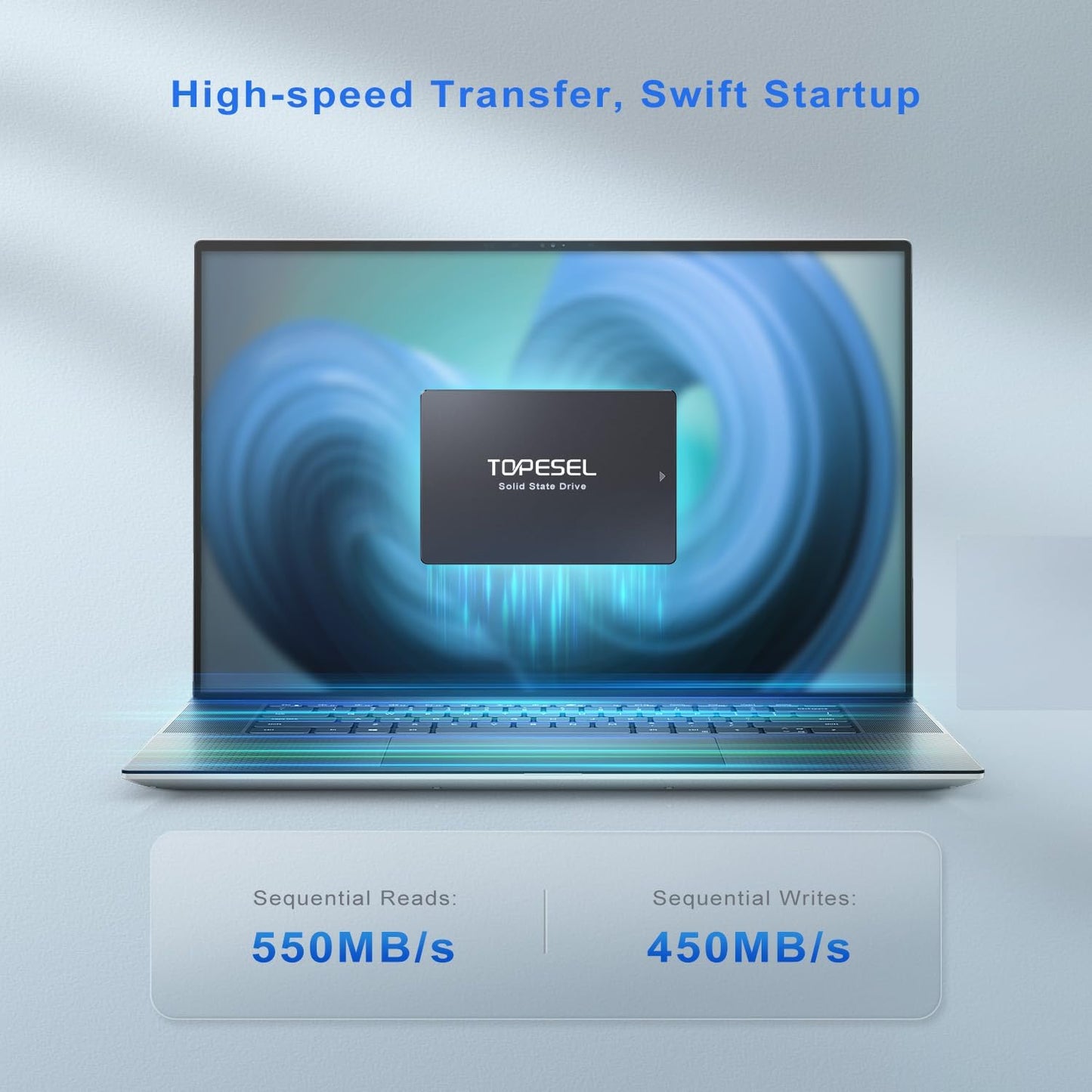 TOPESEL SATA III SSD 2.5", 240GB Internal Solid State Drive with 3D NAND Flash up to 500MB/s,for Laptop,Tablet,Desktop,PC