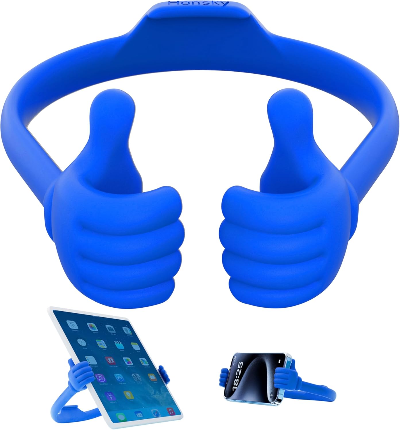 Honsky Thumbs Up Portable Monitor Stand, Universal Tablet Display Holder for Desktop and Desk, Cute Blue