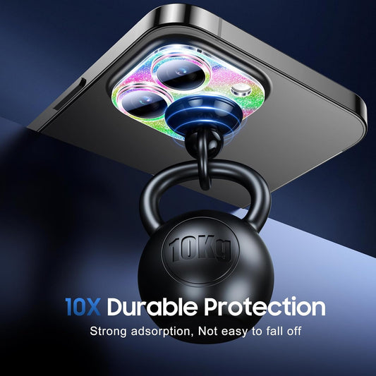 UniqueMe 3 Packs Compatible for iPhone 13 Pro Max/iPhone 13 Pro Camera Lens Protector Acrylic [Not Glass],[Case Friendly][Scratch-Resistant][Night Shooting Mode]-Glitter Colorful