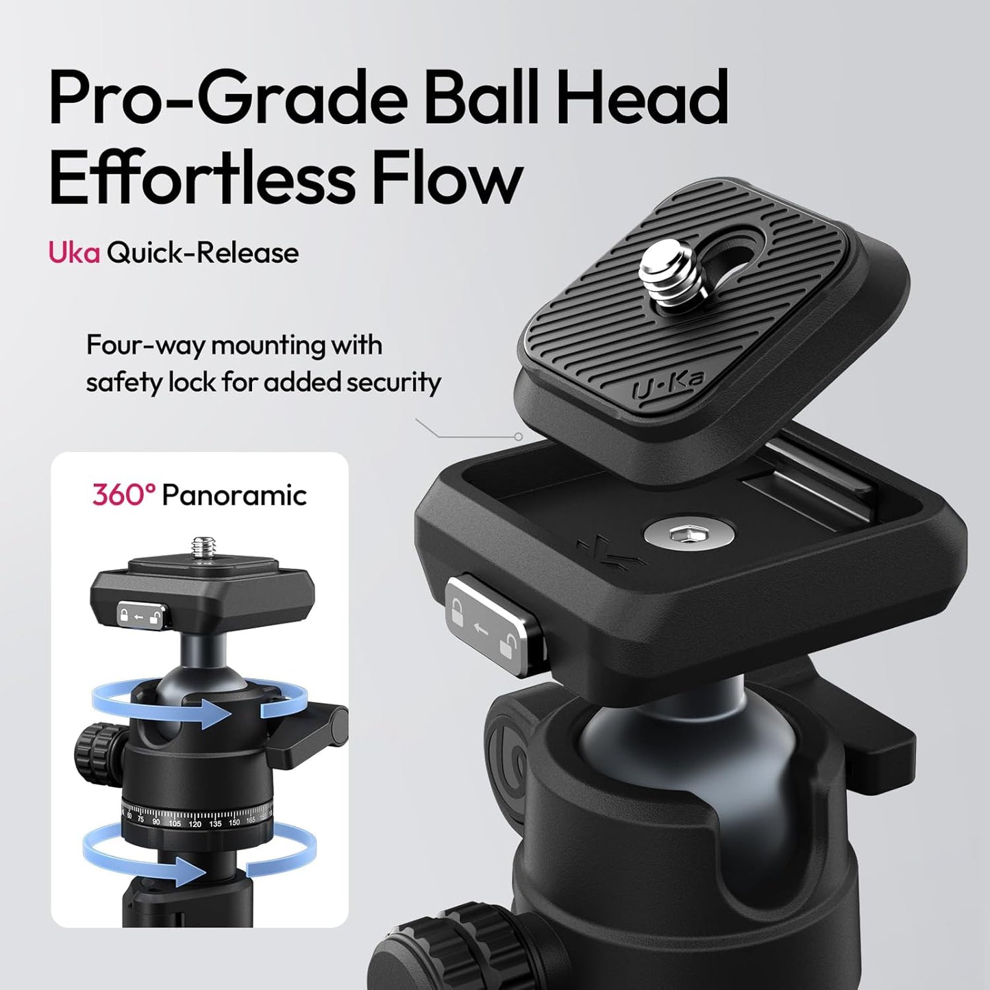 ULANZI TT59 Horizontal Overhead Photography Tripod, 68.9" Foldable Professional Camera Tripod Stand with Uka Quick Release Panoramic Ball Head for Mirrorless Camera/DSLR/Phone/Camcorder and All