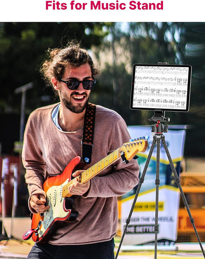 ULANZI iPad Phone Tripod Mount Adapter with Cold Shoe, Universal Smartphone Tablet Holder for Tripod with Arca Quick Release Plate 1/4'' Screw Mount, Compatible for iPhone iPad Surface Pro and More