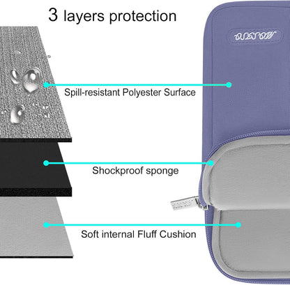 MOSISO Laptop Case 16 inch, 15-15.6 inch Laptop Sleeve Compatible with MacBook Pro 16 M4 M3 M2 M1, HP Acer Dell Lenovo ASUS Notebook, Polyester Vertical Computer Sleeve Bag with Pocket, Lavender Gray