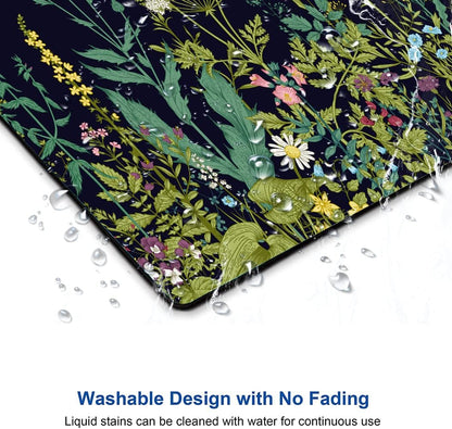 Floral Mouse Pad, Square Waterproof Non-Slip Rubber Base Mouse Pad for Office Laptop, 9.5"x7.9"x0.12" Inch (Weed Flower)