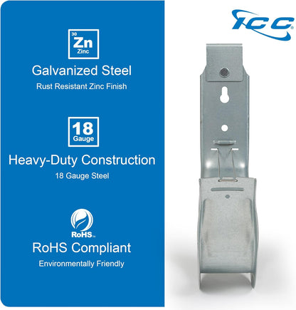 ICC Ceiling Mount J Hook 4” with Retainer Clip - Galvanized Steel Cable Management Hooks for Hanging Cable - Rust-Resistant, EIA and TIA Compliant - 4 Inch 25 Pack