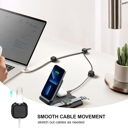 12 Pack Magnetic Cable Clip Organizer Cord Holder, Picozon Adhesive Cable Management, Wire Phone USB Charger Cable Holder Keeper Organizer for Car, Office Home Desktop, Wall, Night Table - Black