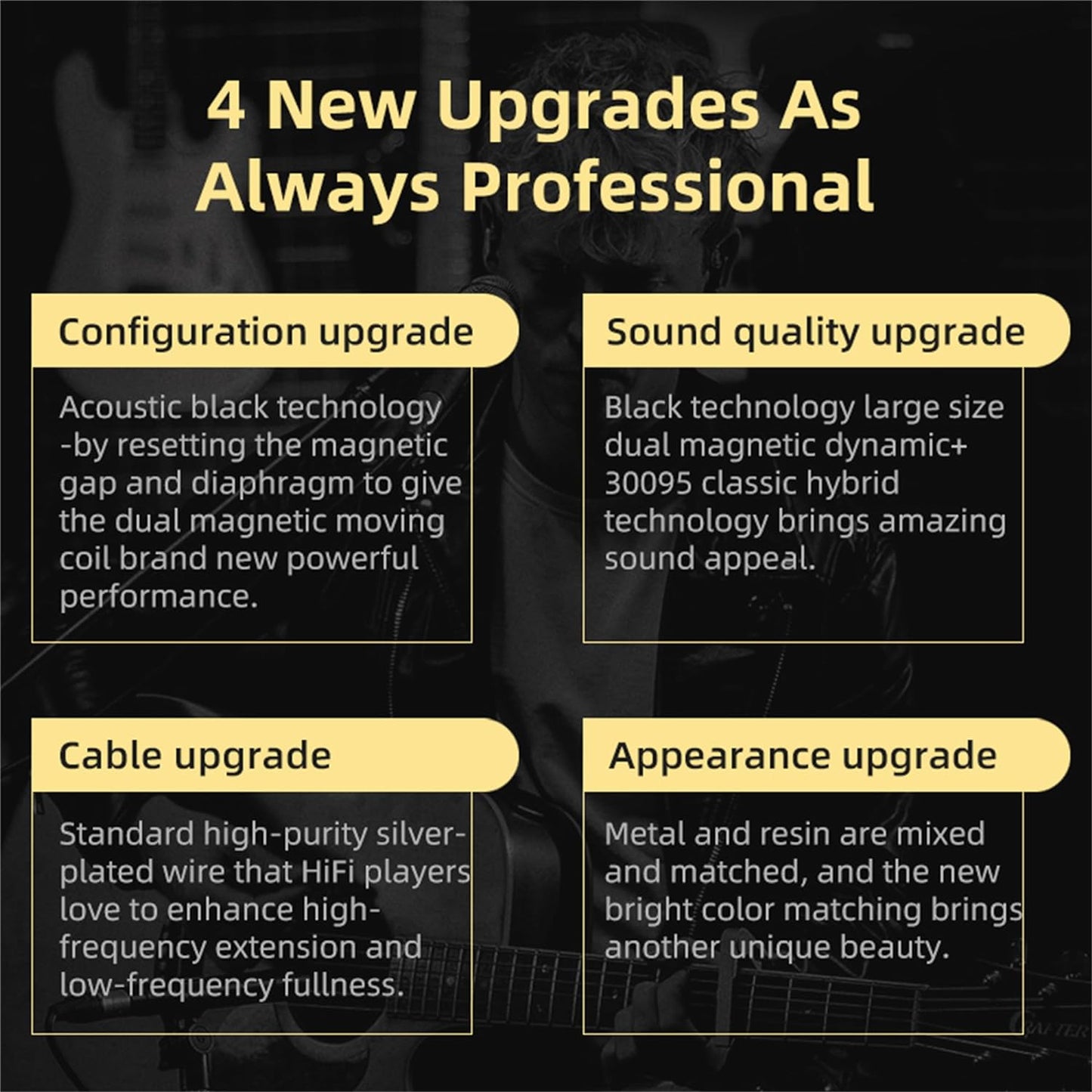 KZ ZSN PRO X Gaming Earbuds in Ear Monitor Headphones, High Fidelity IEMS Earphones, Hybrid Dual Driver Wired Earbuds with 1BA 1DD Detachable Tangle-Free Cable for Computer Tablet (Black, with Mic)