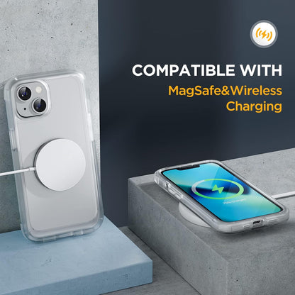 Miracase Compatible with iPhone 13 Mini case 5.4 inch, 2023 Upgrade Full-Body Glass Clear Case Bumper Case with Built-in 9H Tempered Glass Screen Protector for iPhone 13 Mini,Matte Clear