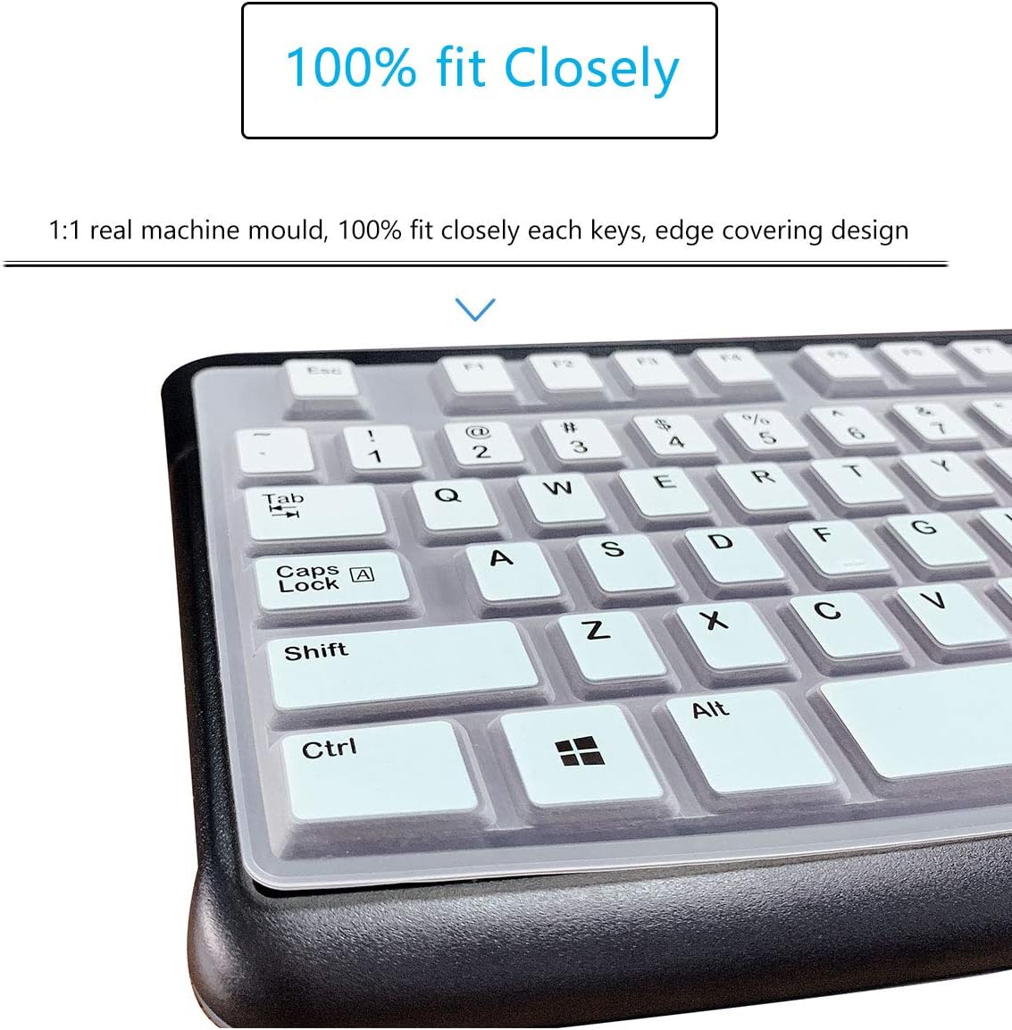 MUBUY Keyboard Cover Skin Protector for Logitech MK120 K120 Wired Keyboard, Keyboard Protective Skin US Layout (NOT Fit Other Model Keyboards)-MIntGreen