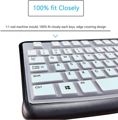 MUBUY Keyboard Cover Skin Protector for Logitech MK120 K120 Wired Keyboard, Keyboard Protective Skin US Layout (NOT Fit Other Model Keyboards)-MIntGreen