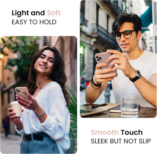 FireNova Designed for iPhone 13 Pro Case, Silicone Upgraded [Camera Protection] Phone Case with [2 Screen Protectors], Soft Anti-Scratch Microfiber Lining Inside, 6.1 inch, Pinksand